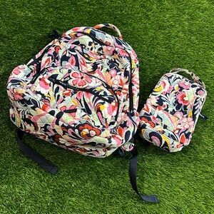 Vera Bradley Large Backpack with Matching Lunch Bag